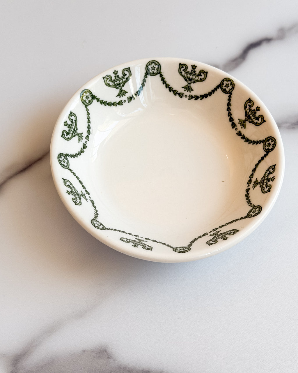 Vintage Syracuse China Green Urn & Garland Small Bowl USA Restaurant Ware