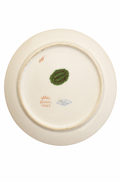 Ginori Italy Hand Painted Side Plate Decorative Floral Green Vintage
