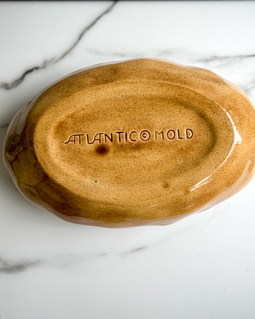 Vintage Atlantic Mold Potato Casserole Dish Ceramic Serving Bowl 1970s Kitchenware