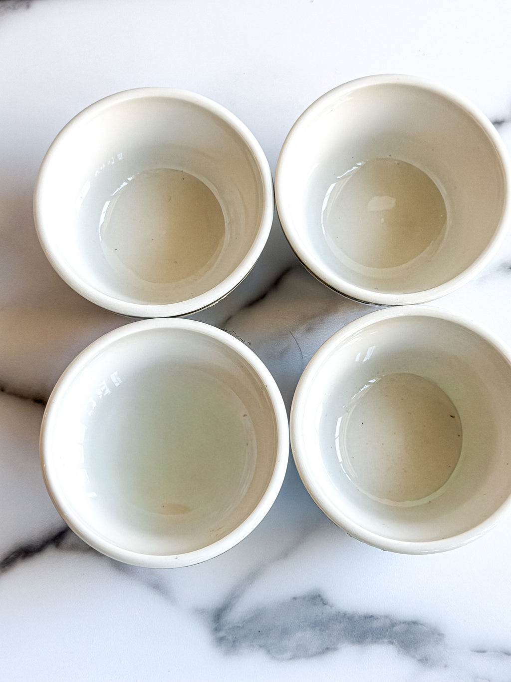 Vintage Shenango China Gold Rim Restaurant Ware Bowls, Set of 4, Anchor Hocking USA