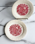 Vintage Homer Laughlin Harvest Red Transferware Plates Set of 2 USA