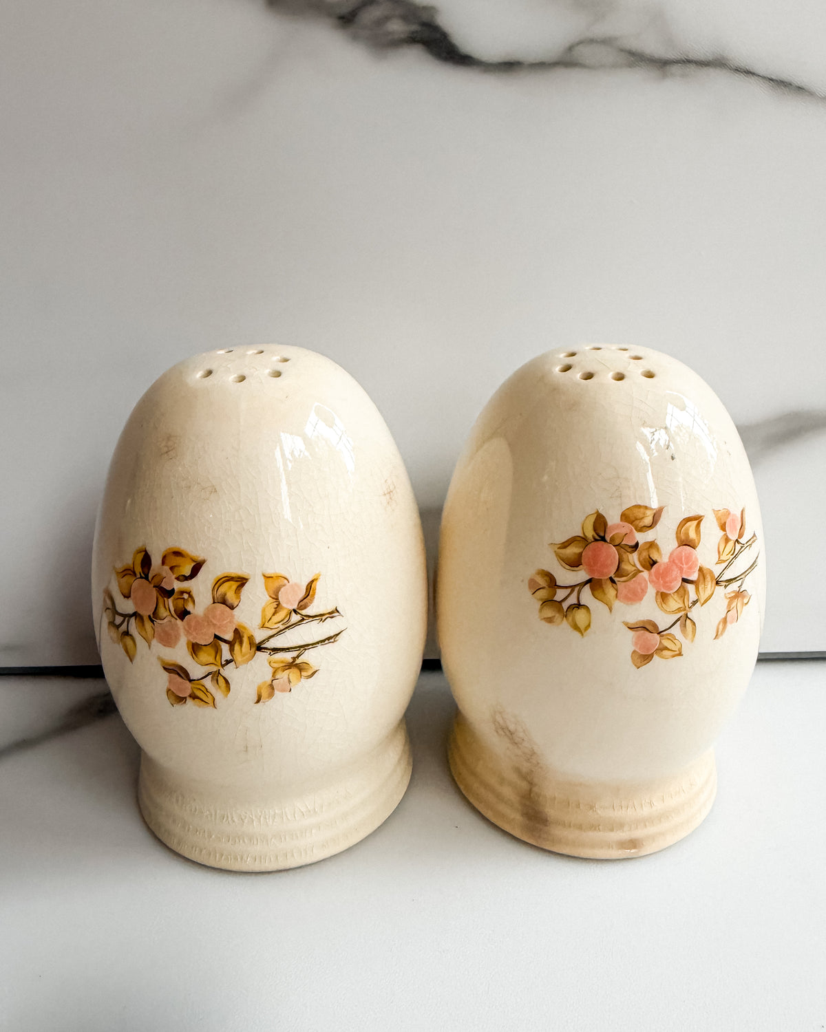 Antique Universal Cambridge Oven Proof Fruit & Blossom Pottery Set