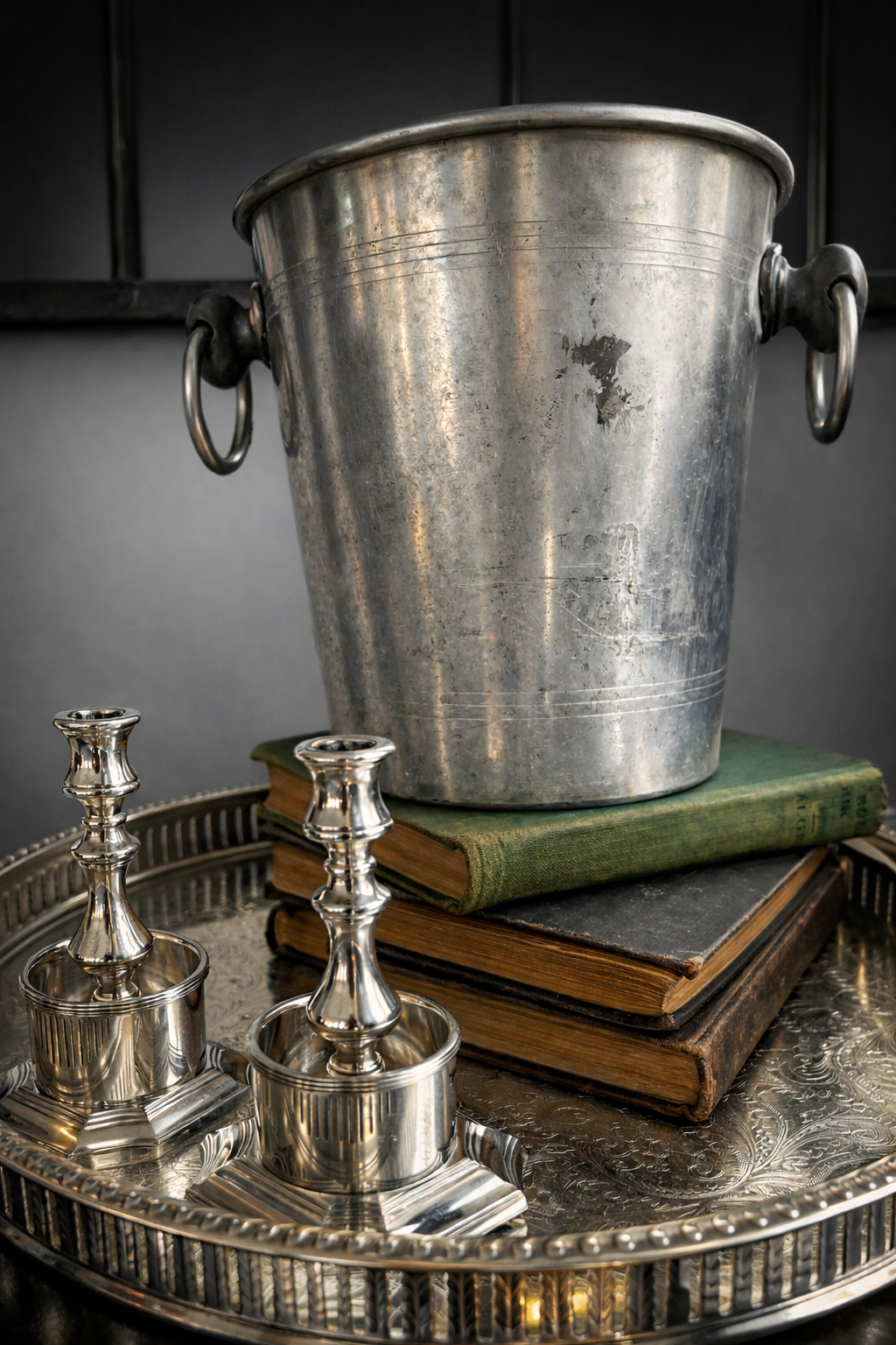 Vintage French Aluminum Champagne Bucket