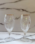 Pair of Cristal d’Arques Durand Rowena Gold Trim Crystal Iced Tea Glasses | 10 oz Vintage French Crystal