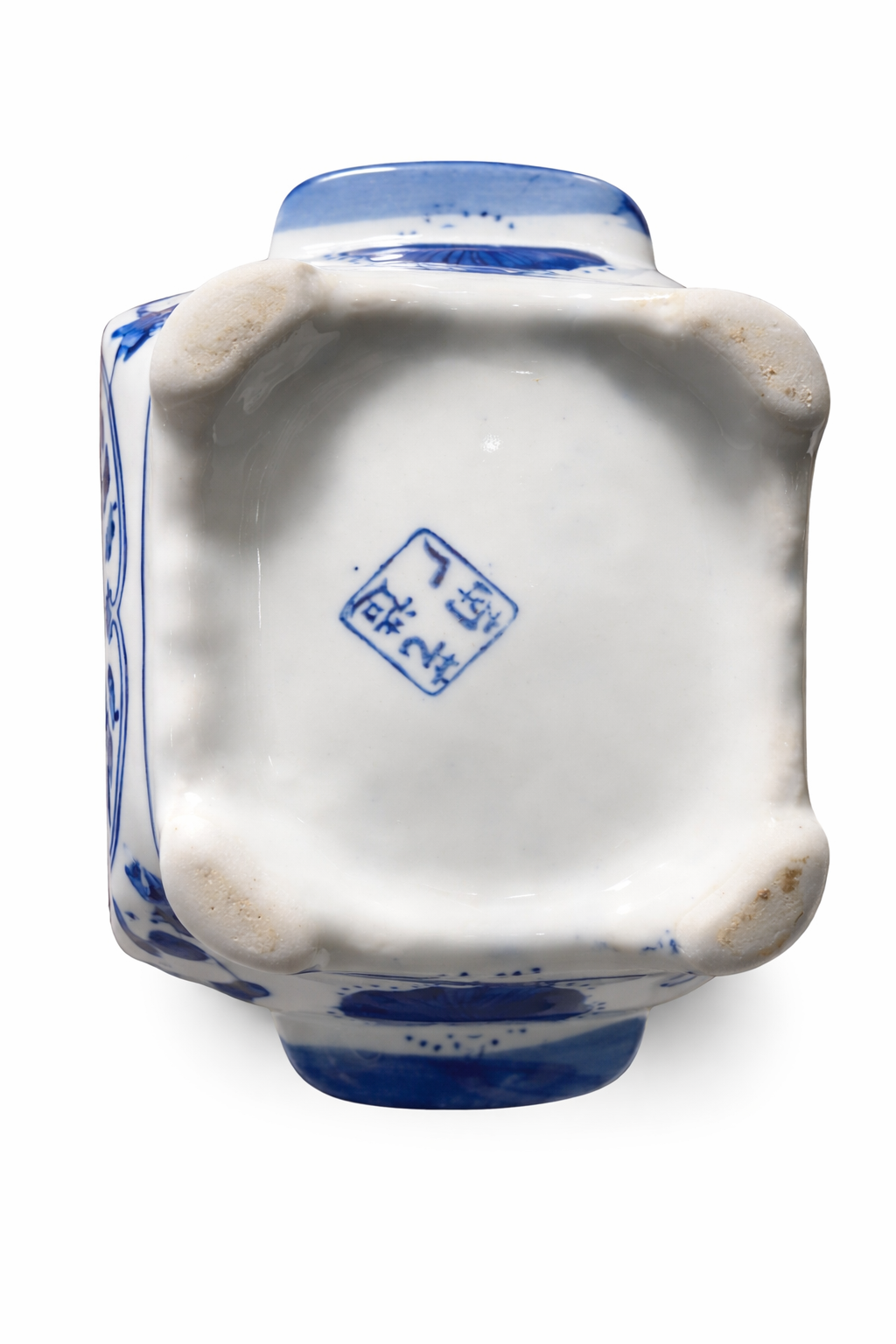 Vintage Blue & White Porcelain Covered Tureen with Lid