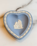 Vintage Wedgwood Blue Jasperware Heart Trinket Dish Classical Lovers Made in England