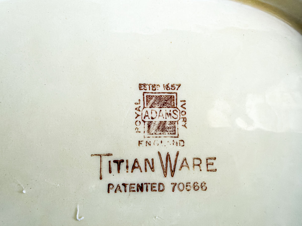 Vintage Adams Titan Ware Covered Serving Dish Made in England