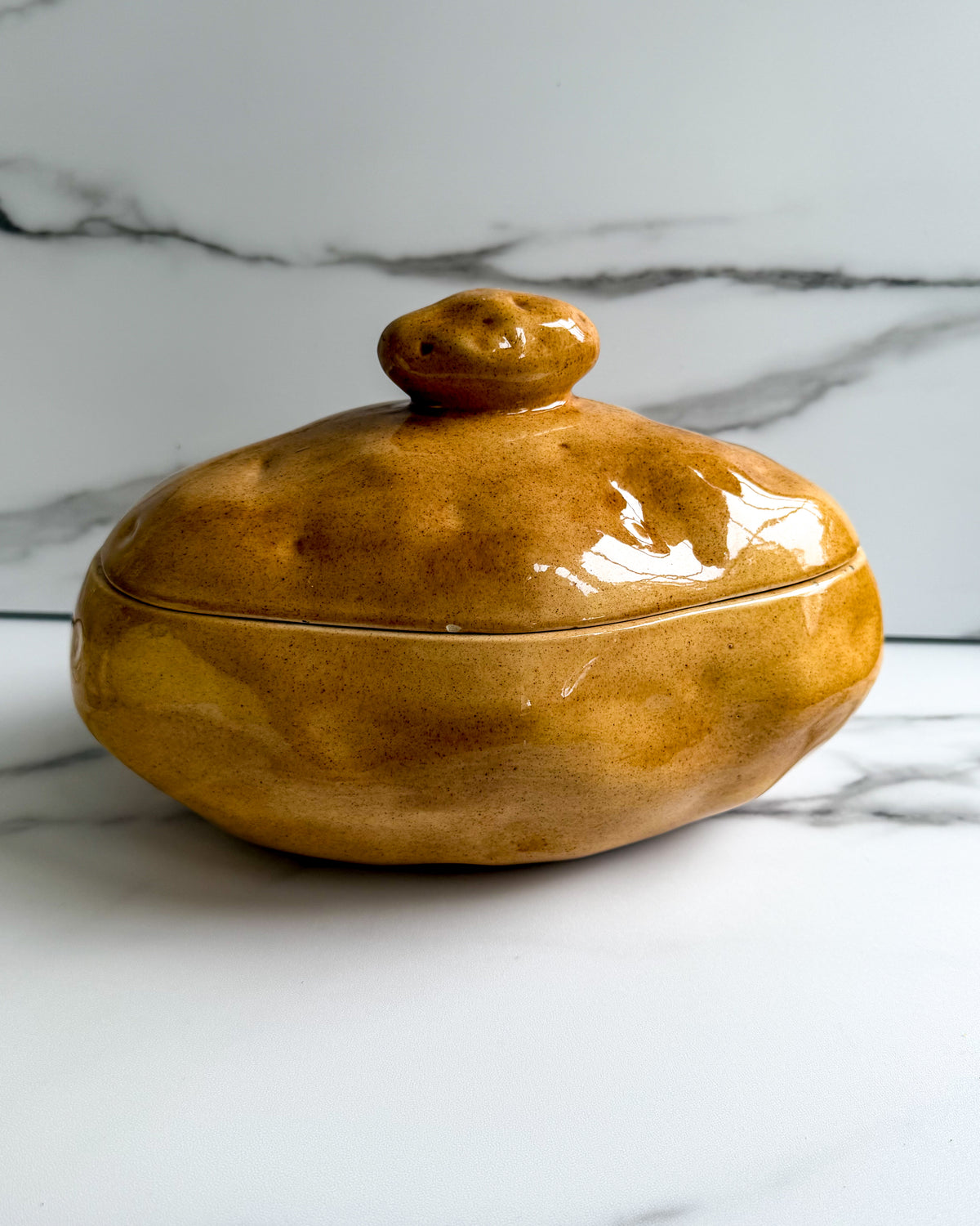Vintage Atlantic Mold Potato Casserole Dish Ceramic Serving Bowl 1970s Kitchenware