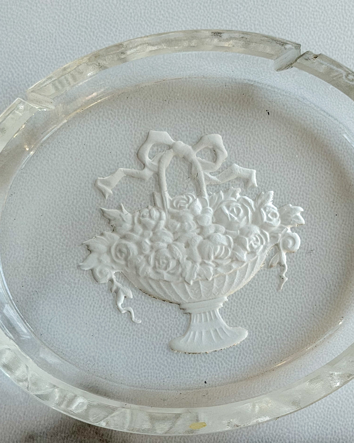 Vintage Etched Glass Place Card Holders Set of 6,  Floral Basket Design | Elegant Wedding & Dinner Table Decor