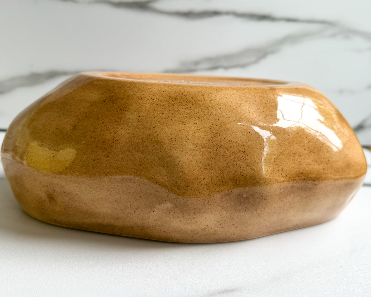 Vintage Atlantic Mold Potato Casserole Dish Ceramic Serving Bowl 1970s Kitchenware