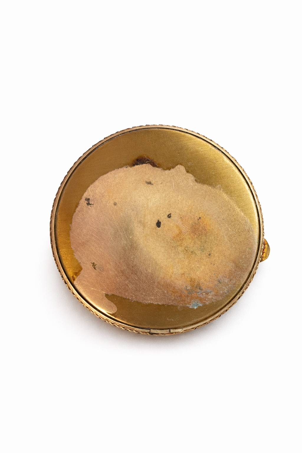 Rex Fifth Avenue Gold Tone Rouge Compact with Mirror, Original Cream Rouge, Mid-Century Vanity Piece
