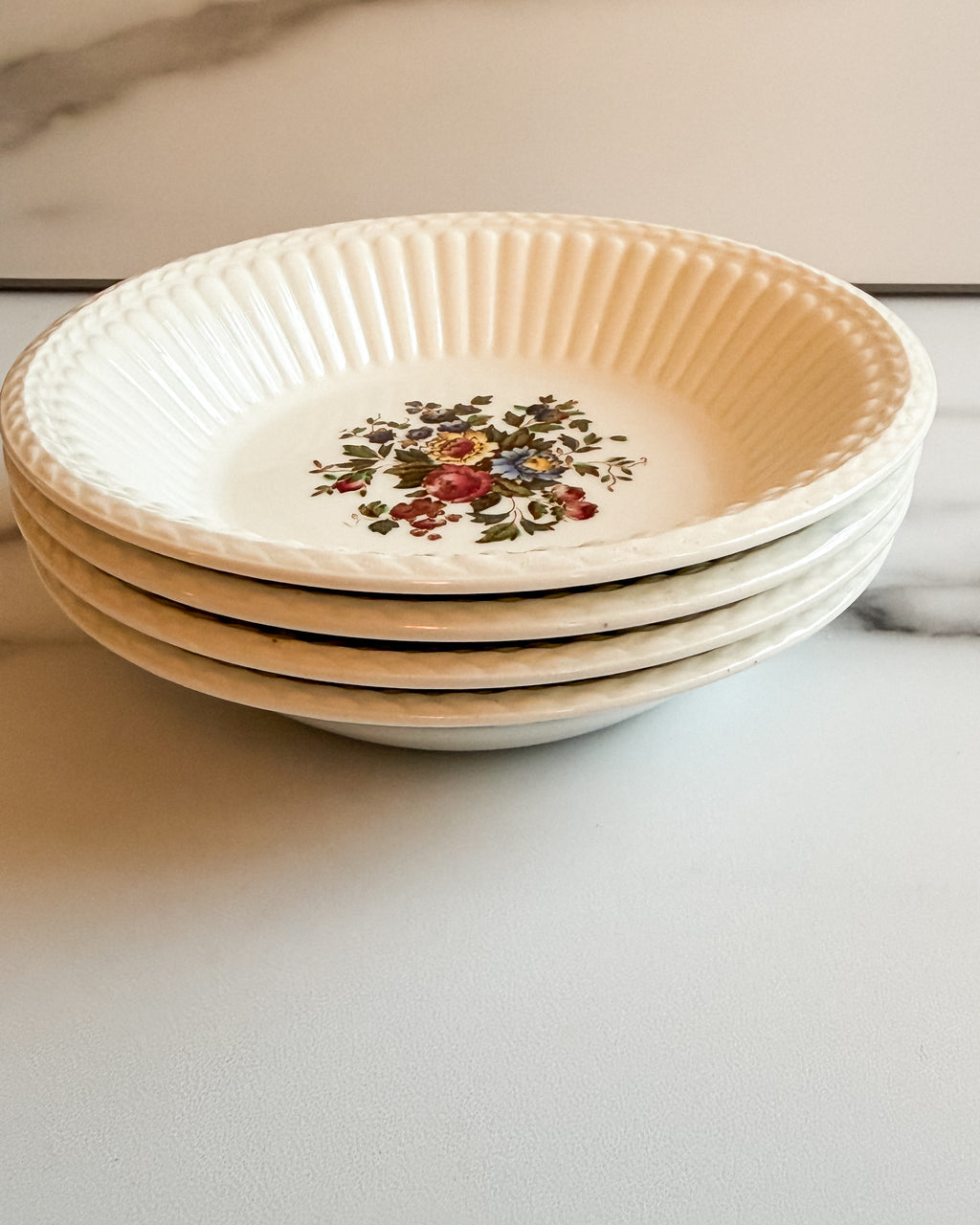Vintage Wedgwood Edme Conway A.K. 8384 Floral Berry Bowl England set of 4
