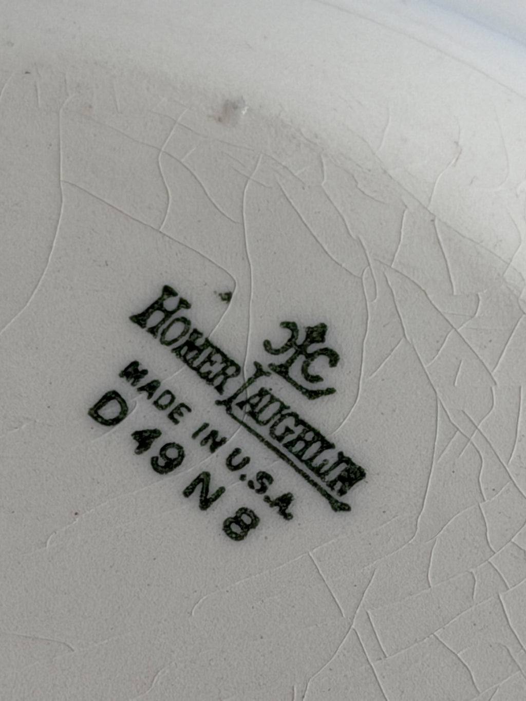 Vintage Homer Laughlin Ivory Serving Bowl Embossed Scalloped Rim Made in USA