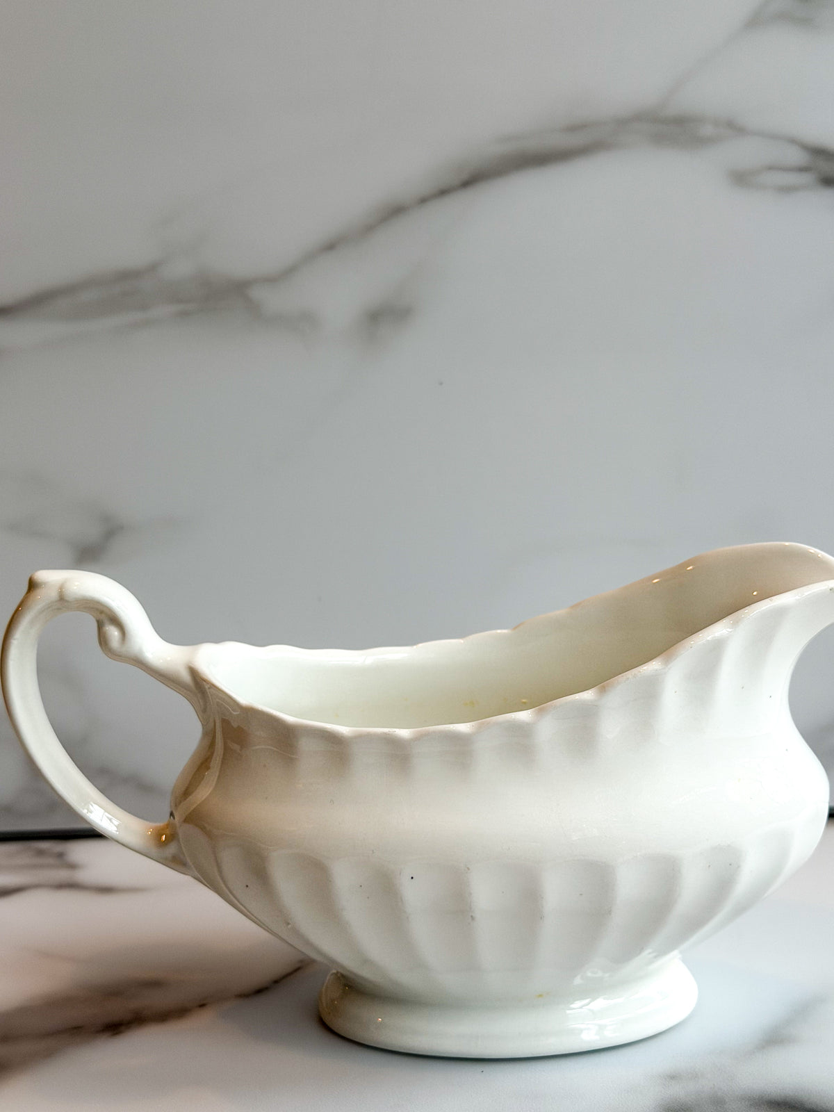 Vintage J&G Meakin Classic White Gravy Boat Made in England
