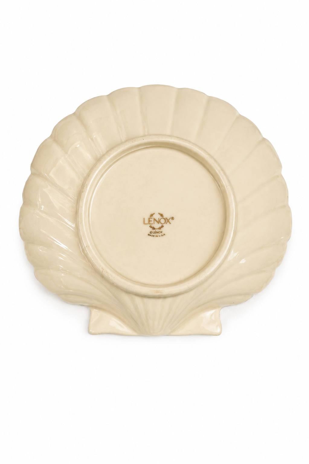 Vintage Lenox Ivory & Gold Shell Dish