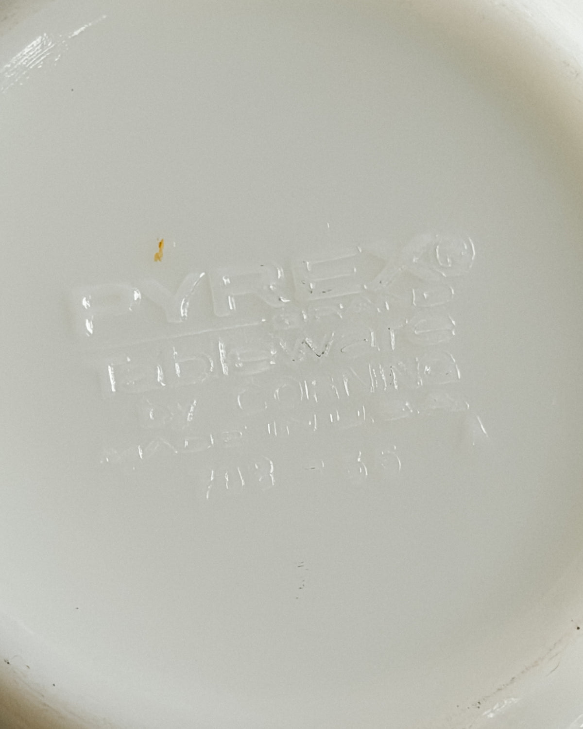 Vintage Pyrex Tableware Milk Glass Berry Bowl 5” Black & Gold Scroll Border USA
