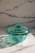 Aqua Blue Lidded Candy Bowl