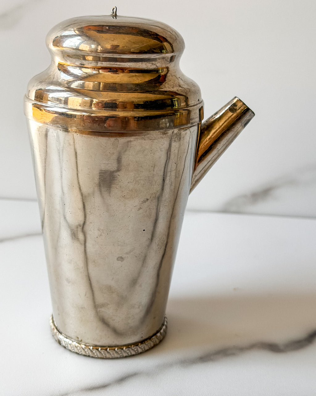 Vintage Silver Plate Cocktail Shaker with Pour Spout Art Deco Barware