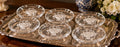 Vintage Etched Glass Place Card Holders Set of 6,  Floral Basket Design | Elegant Wedding & Dinner Table Decor