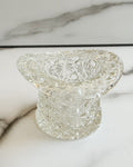 Vintage Fenton Daisy & Button Clear Glass Top Hat Toothpick Holder Miniature Hat