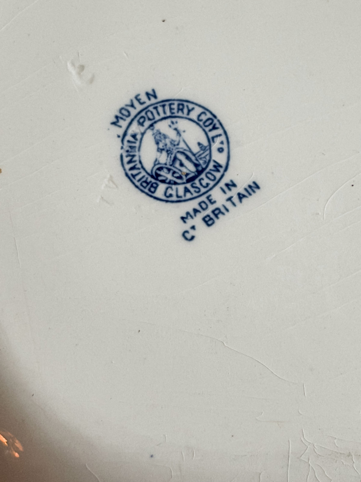 Vintage Moven Blue & White Transferware Oval Platter
