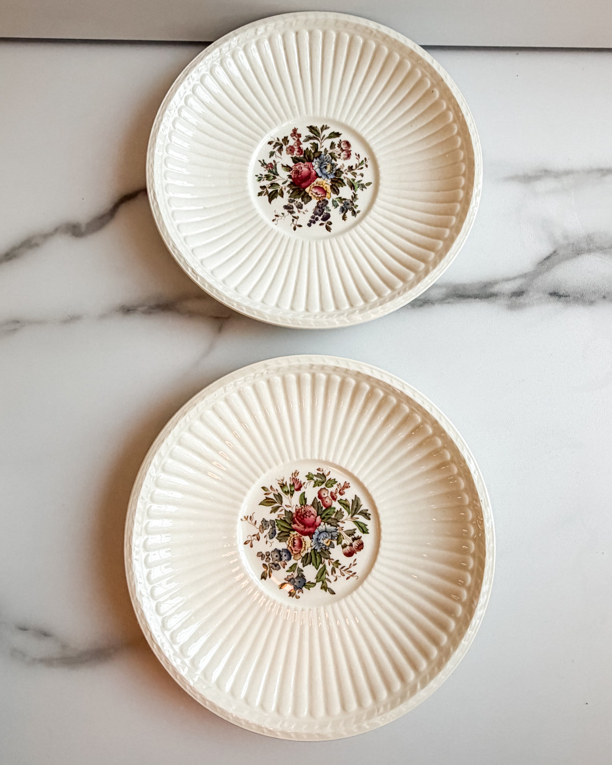 Vintage Wedgwood Conway A.K. 8384 Edme Floral Dessert Plate England set of 2