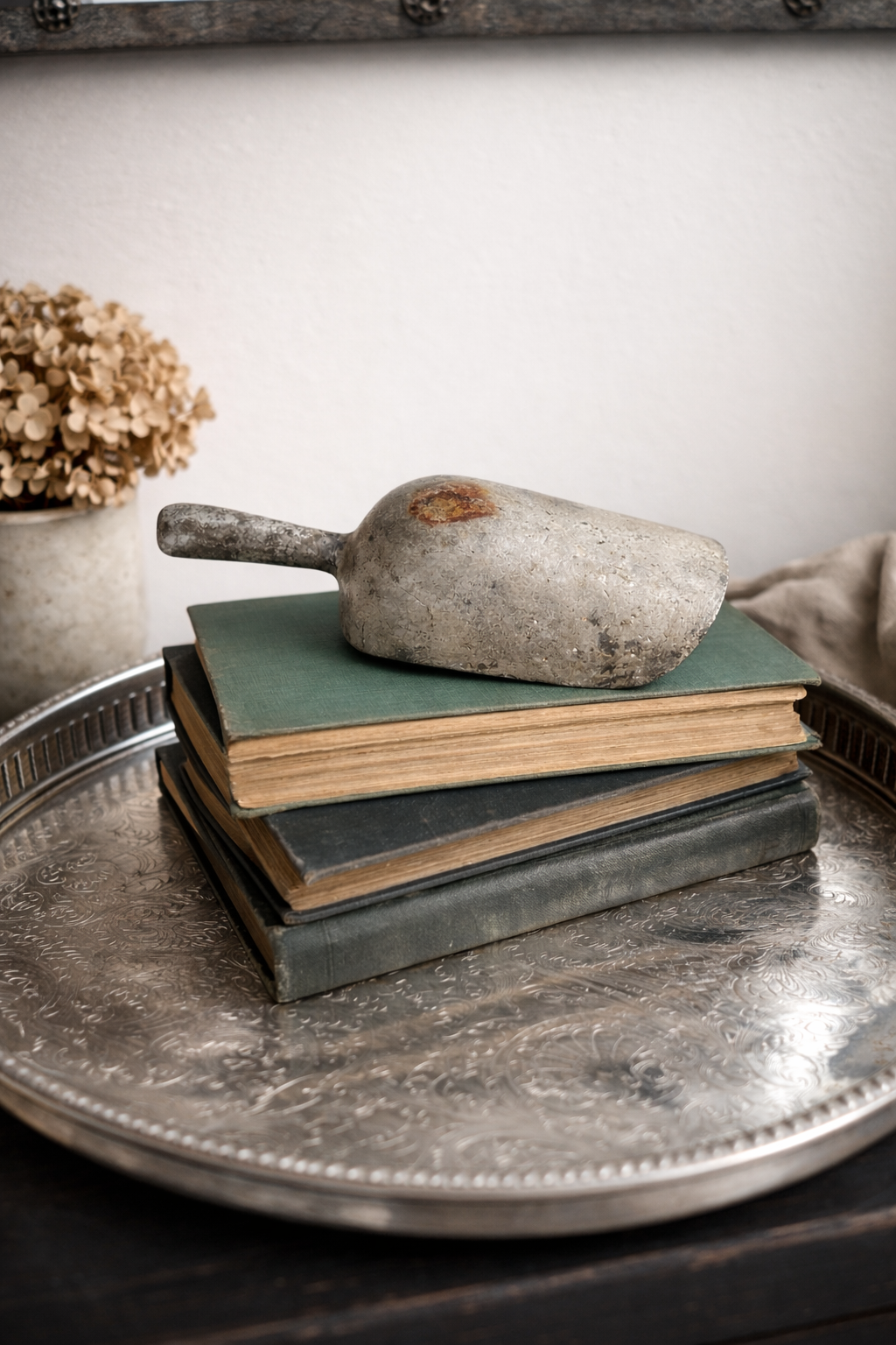 Vintage Galvanized Metal Scoop