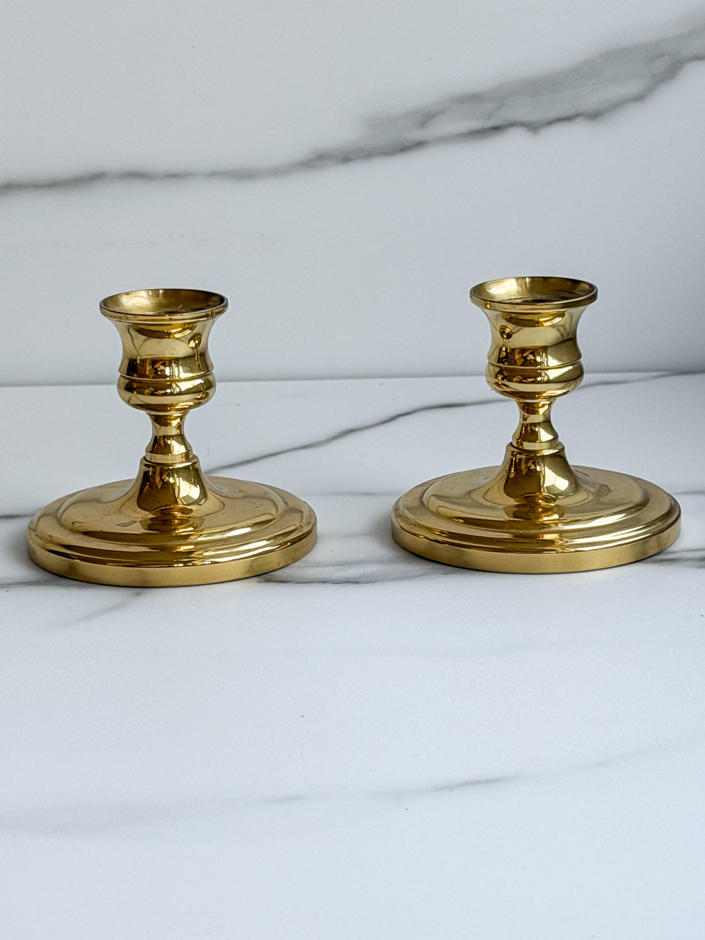 Vintage Brass Candlestick Holders 3” Tall