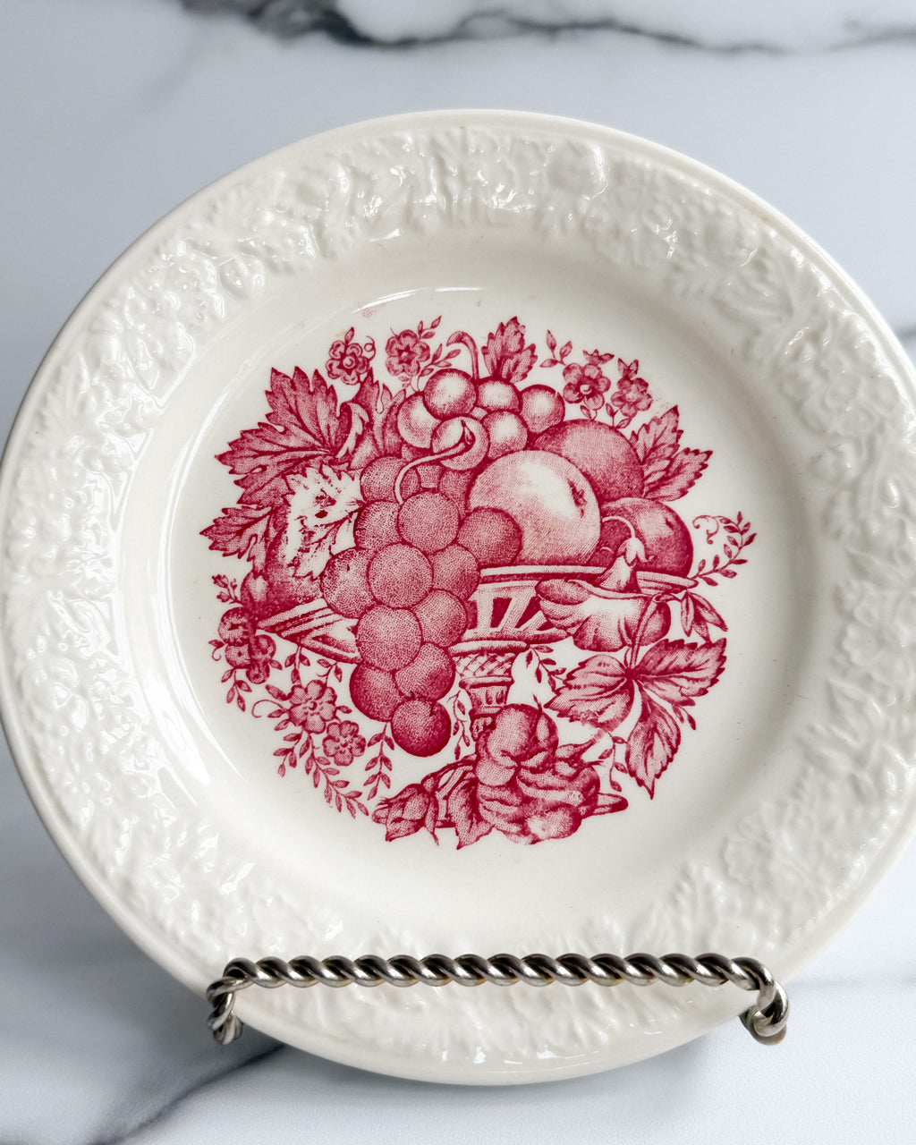 Vintage Homer Laughlin Harvest Red Transferware Plates Set of 2 USA