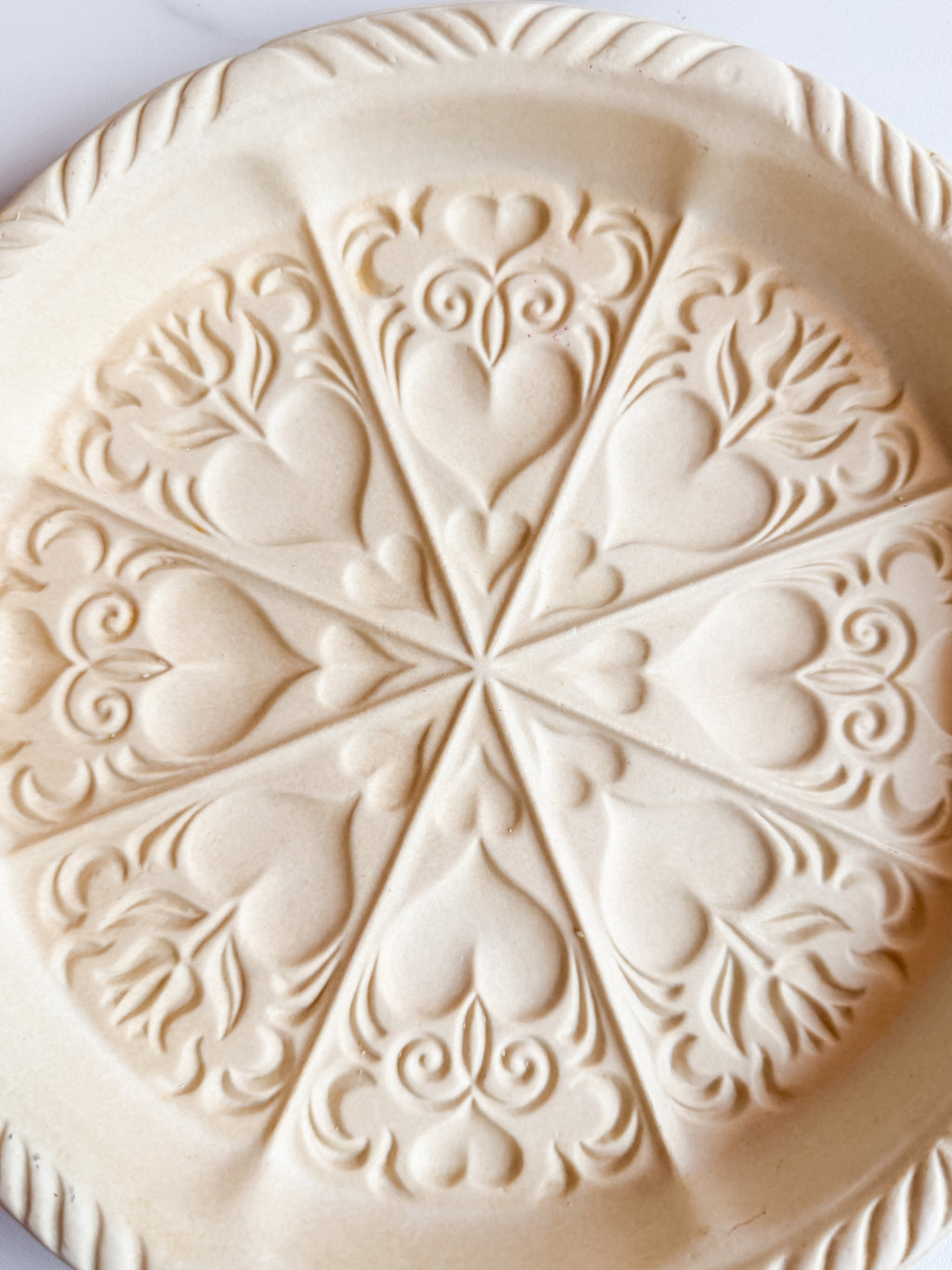 Vintage Hartstone USA Shortbread Mold Embossed Floral & Heart Design