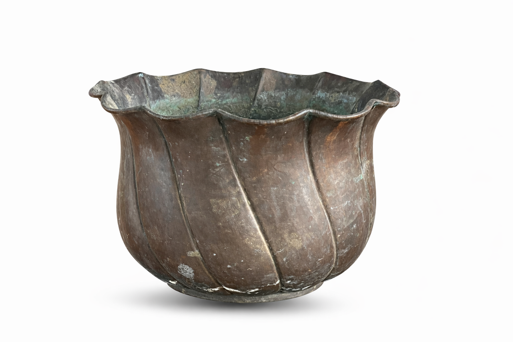 Antique Scalloped Decorative Planter