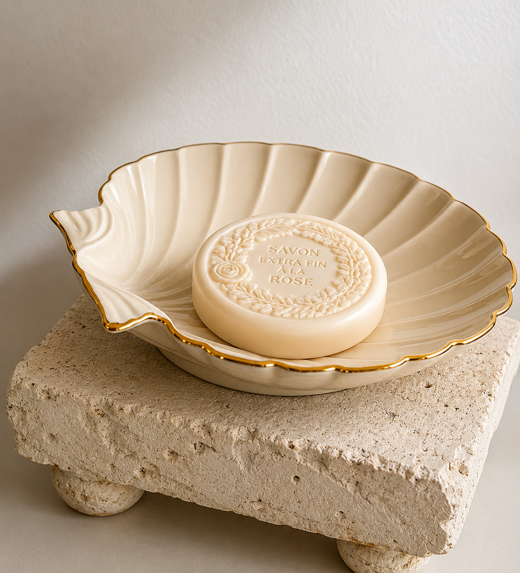 Vintage Lenox Ivory & Gold Shell Dish
