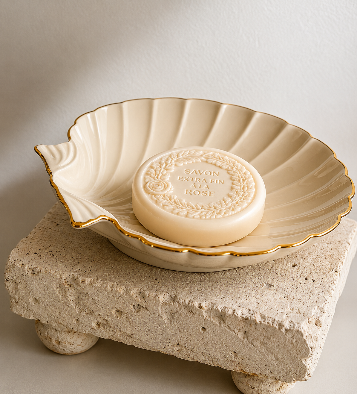 Vintage Lenox Ivory & Gold Shell Dish