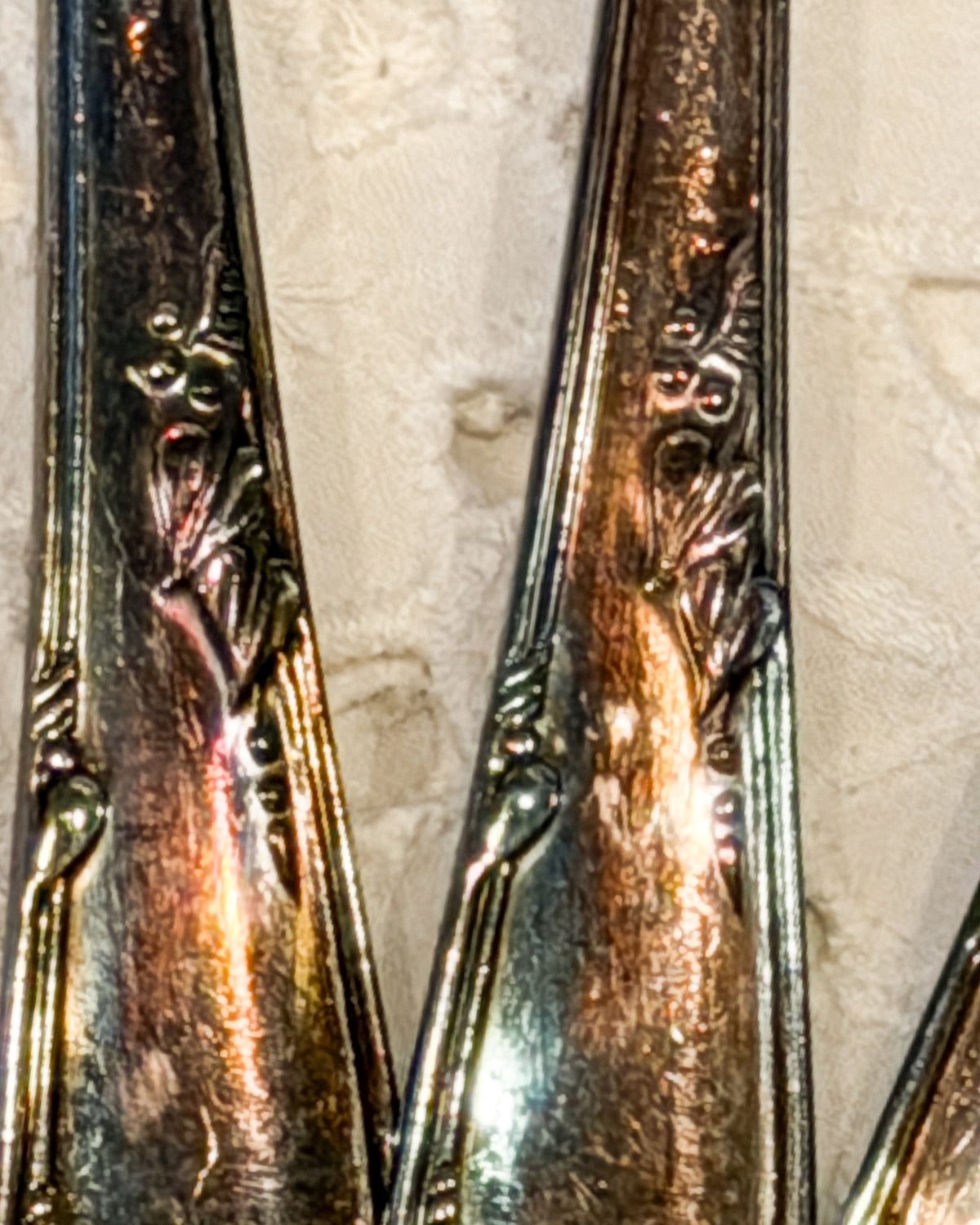 Vintage Wm. A. Rogers A1 Plus Silverplate Tablespoons Set of 5  Floral Flatware