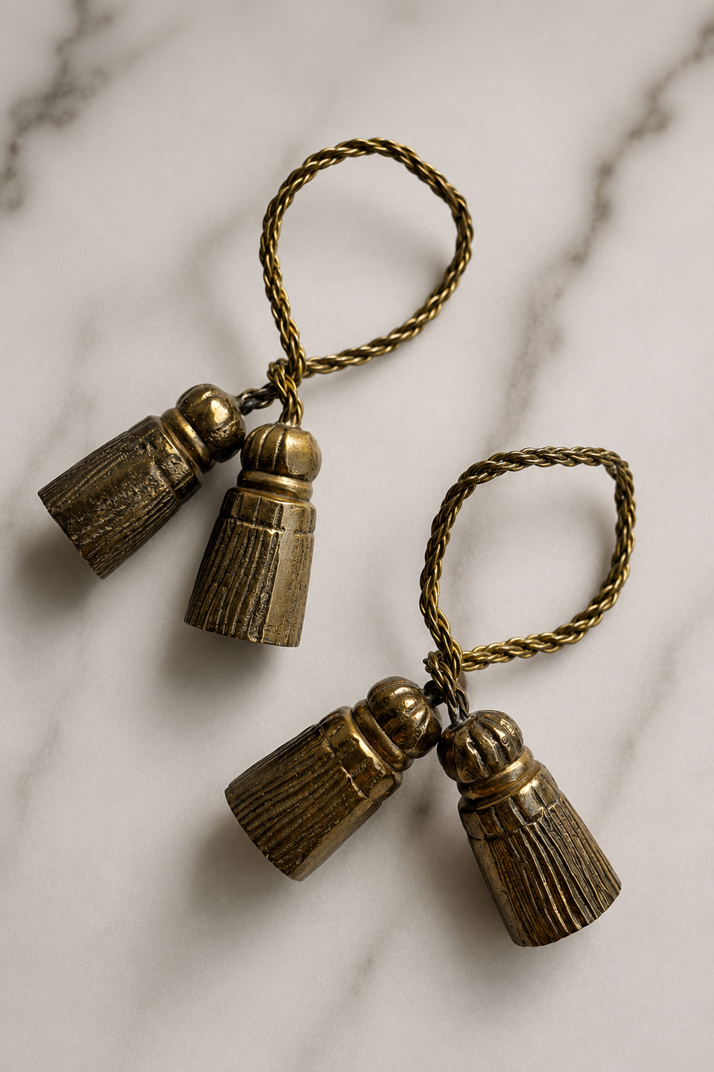 Little Vintage Mini Solid Brass Decorative Tassels Pair