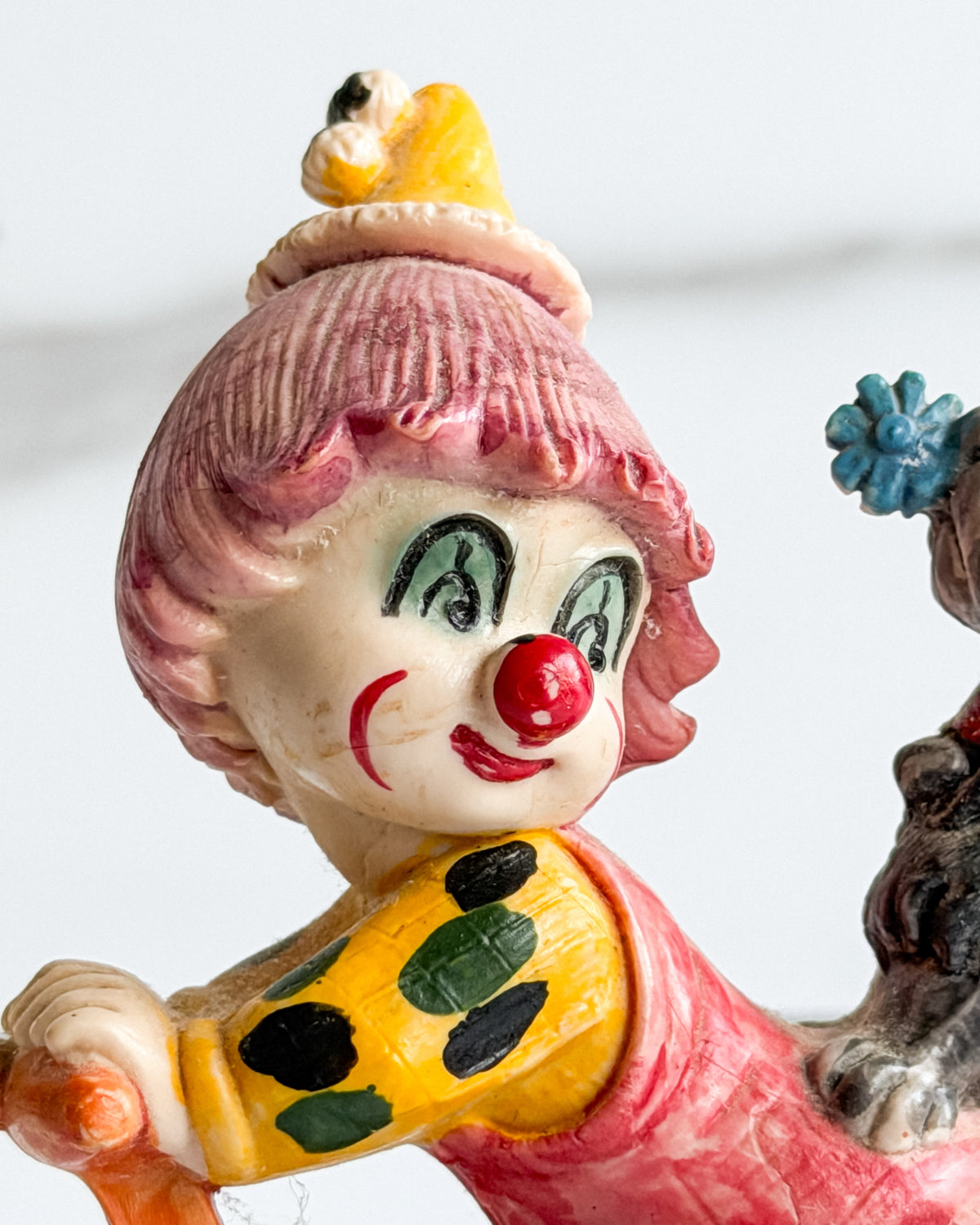 Vintage Fontanini Made in Italy Clown on Bicycle with Dog Figurine Hand Painted 4