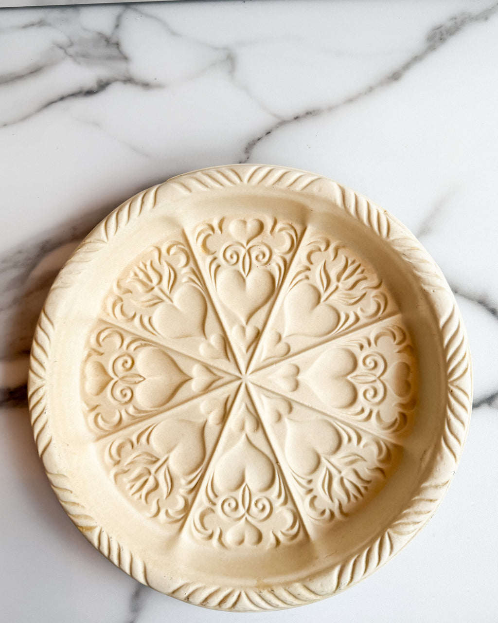 Vintage Hartstone USA Shortbread Mold Embossed Floral & Heart Design