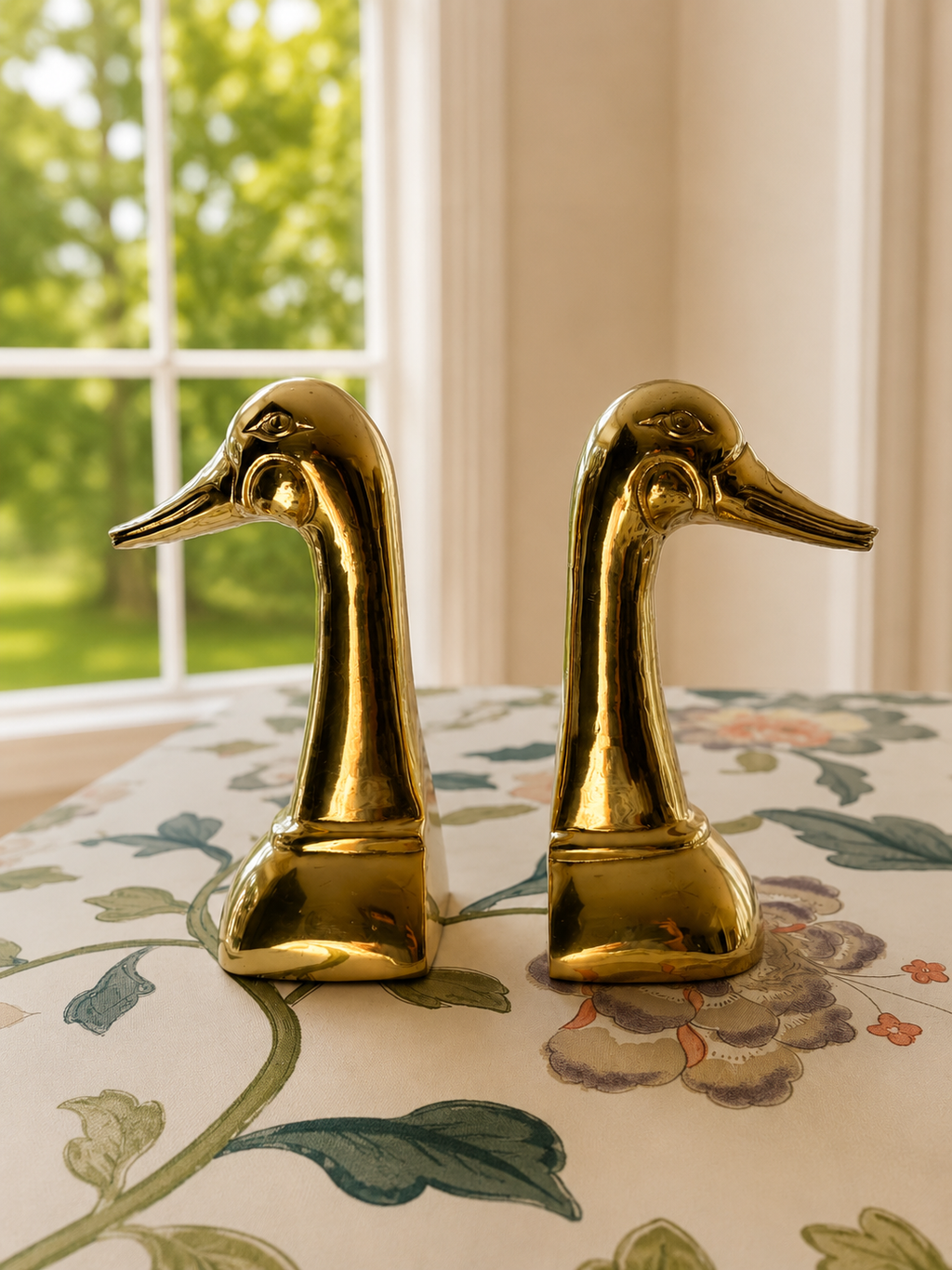 Brass Duck Head Bookends Pair (2)