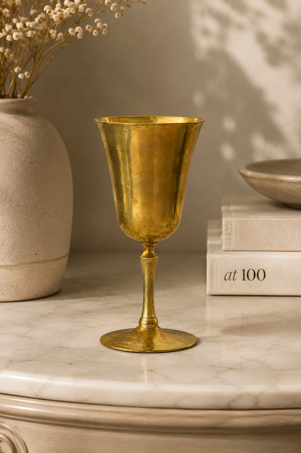 Vintage Brass Chalice Decorative Goblet