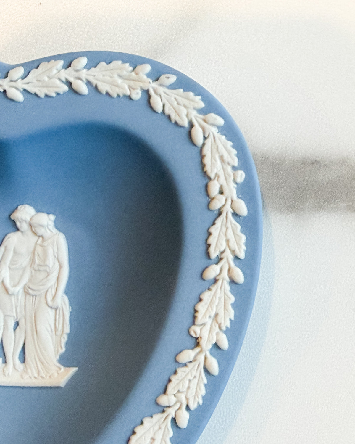 Vintage Wedgwood Blue Jasperware Heart Trinket Dish Classical Lovers Made in England