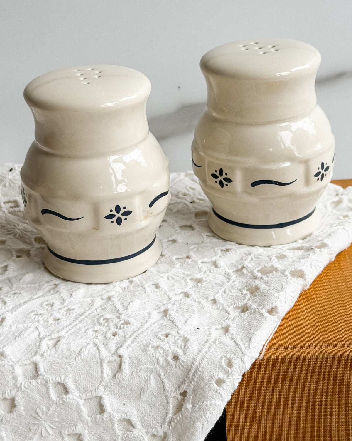 Longerberger salt and pepper shakers