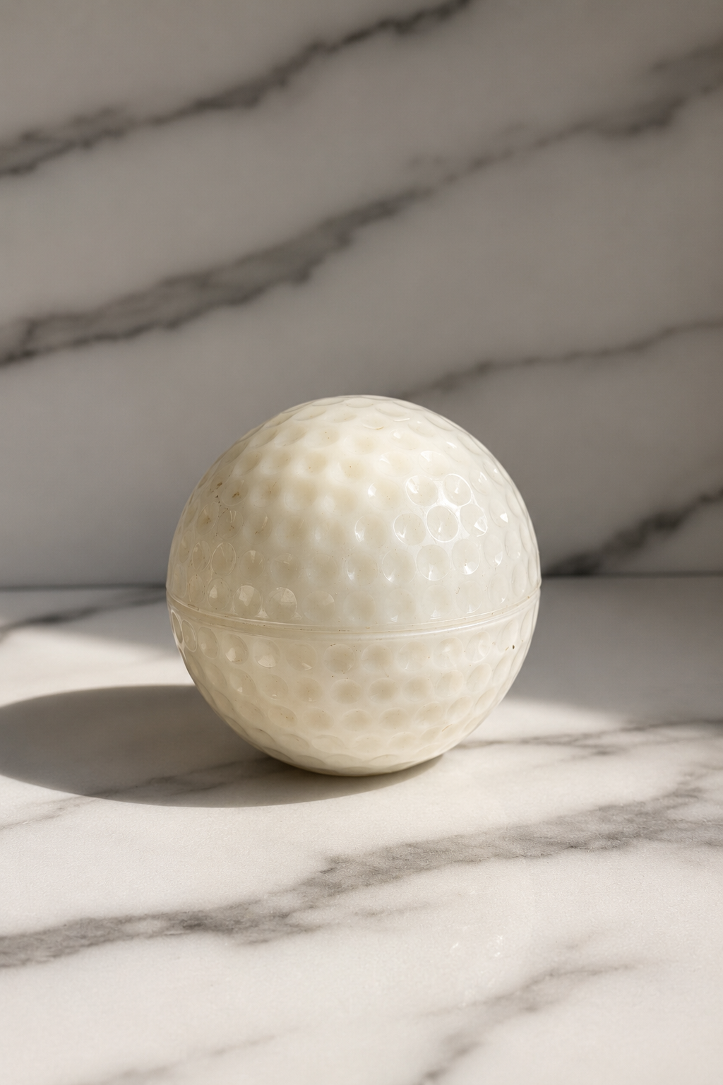 Anchor Hocking milk glass golf ball shaped trinket box