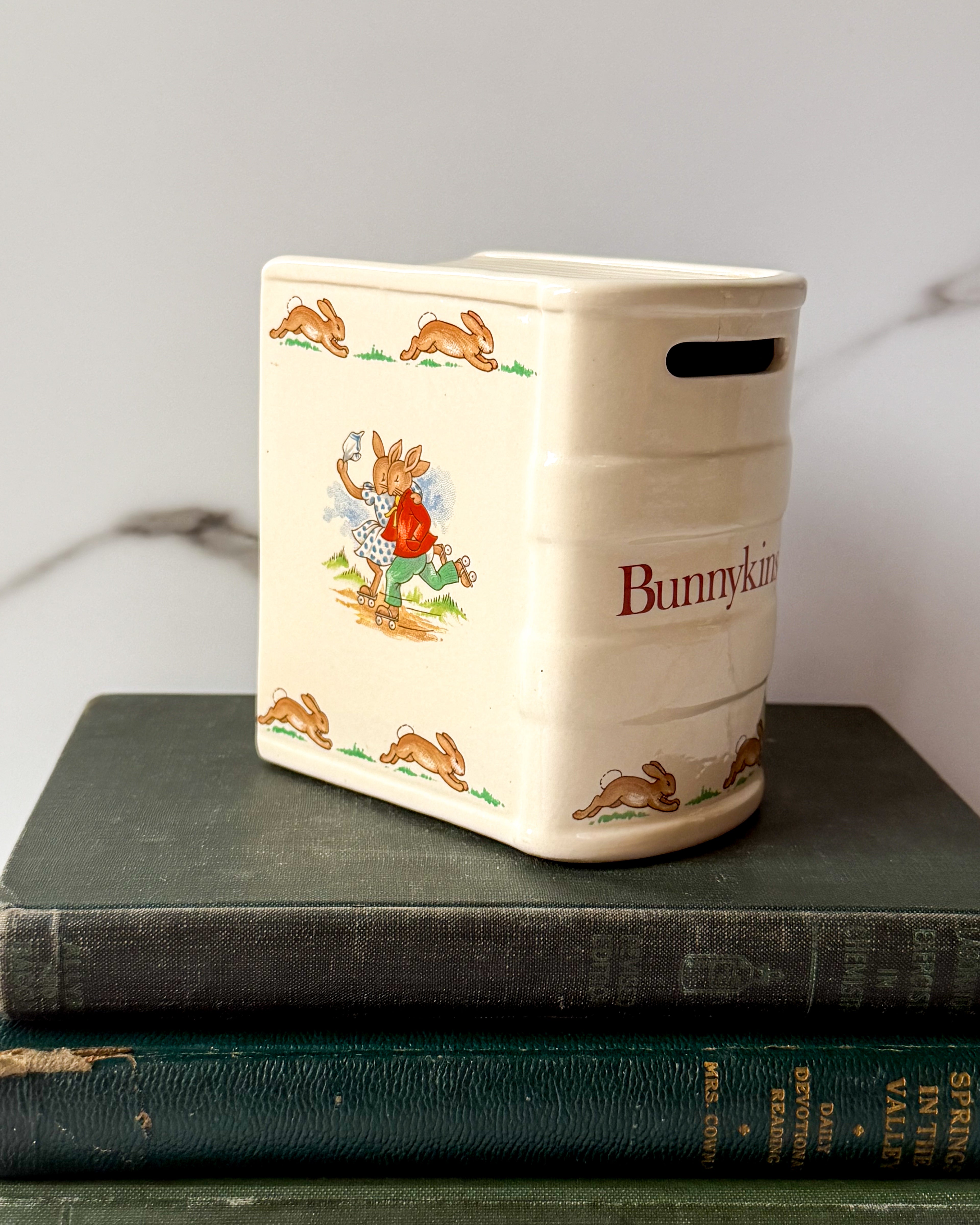 Vintage Royal Doulton Bunnykins Book-Shaped Money Bank / Coin Bank
