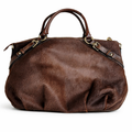 Pulicati Italian Haircalf & Ostrich Leather Handbag