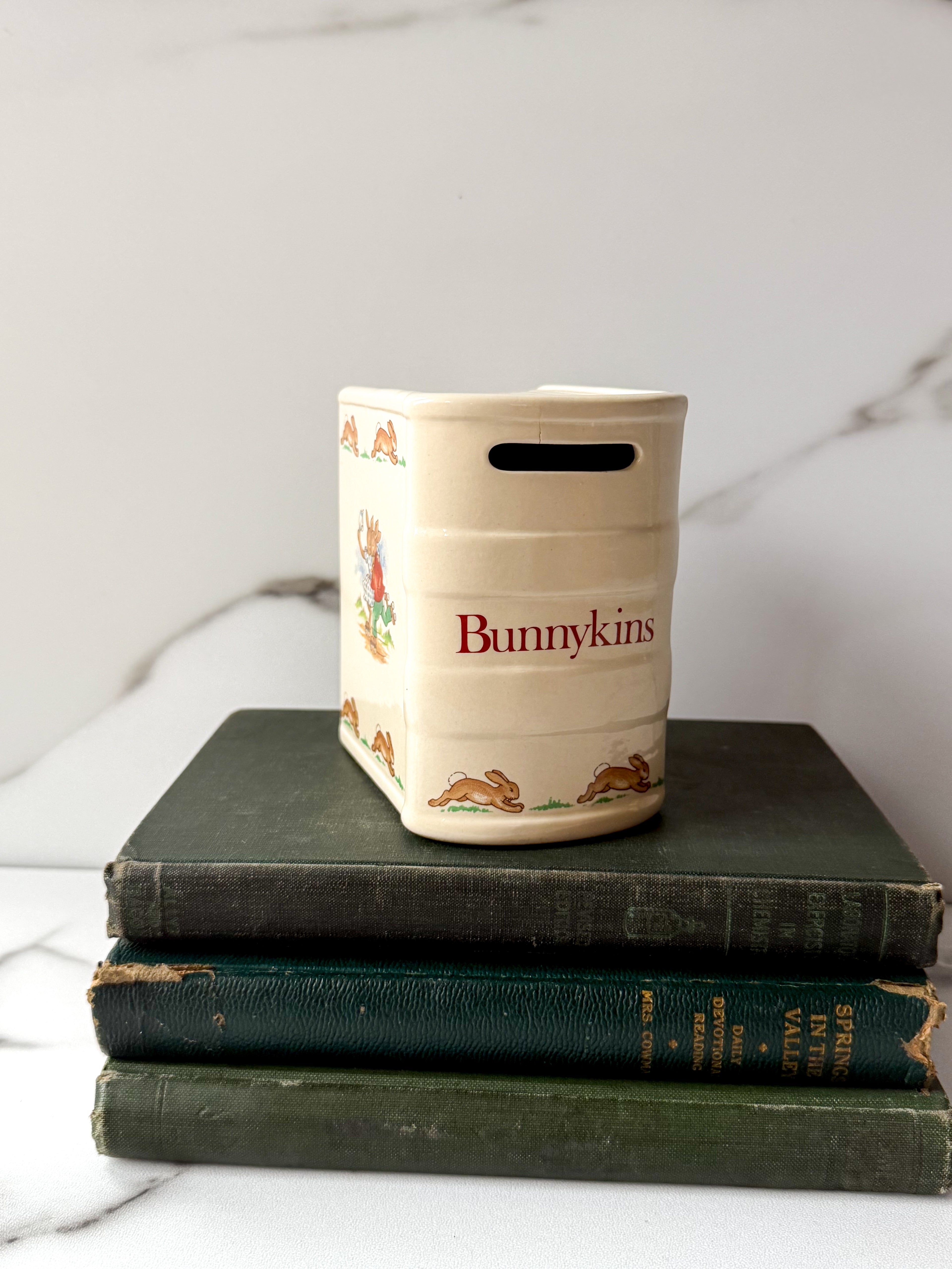Vintage Royal Doulton Bunnykins Book-Shaped Money Bank / Coin Bank