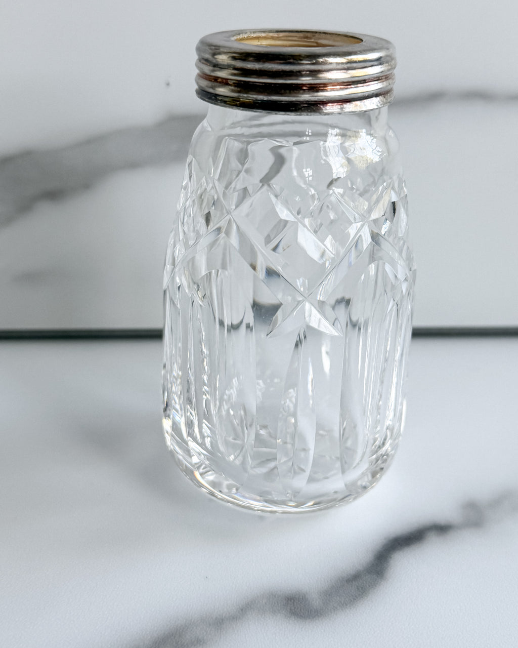Vintage Cut Crystal & Silver-Tone Baby Bottle