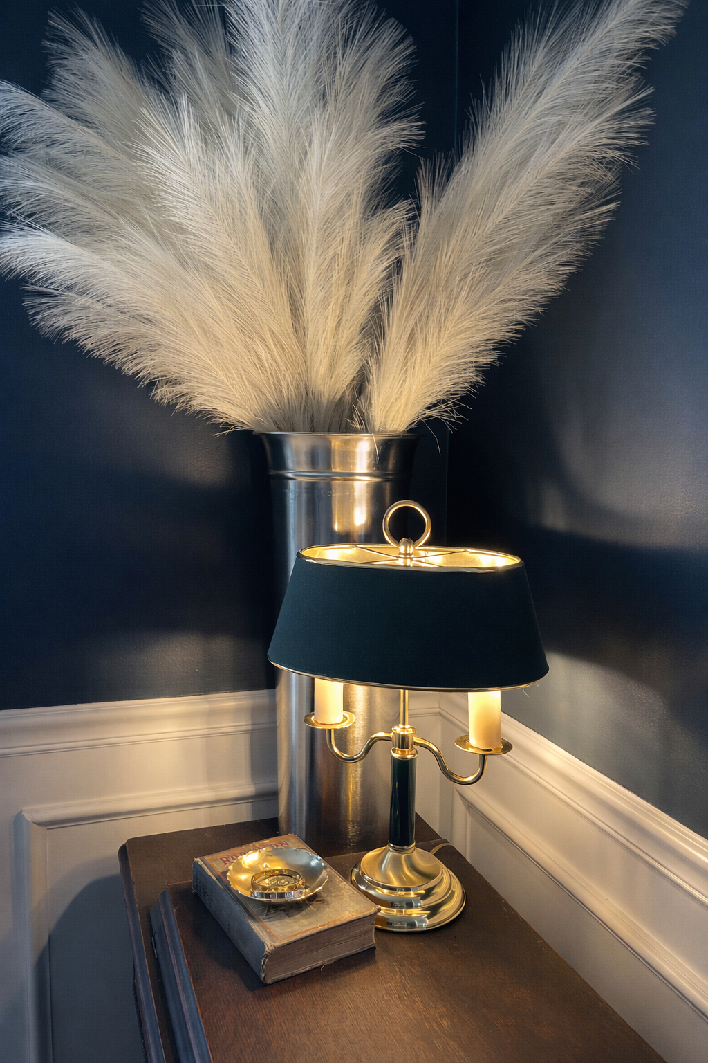Vintage Brass Bouillotte Table Lamp