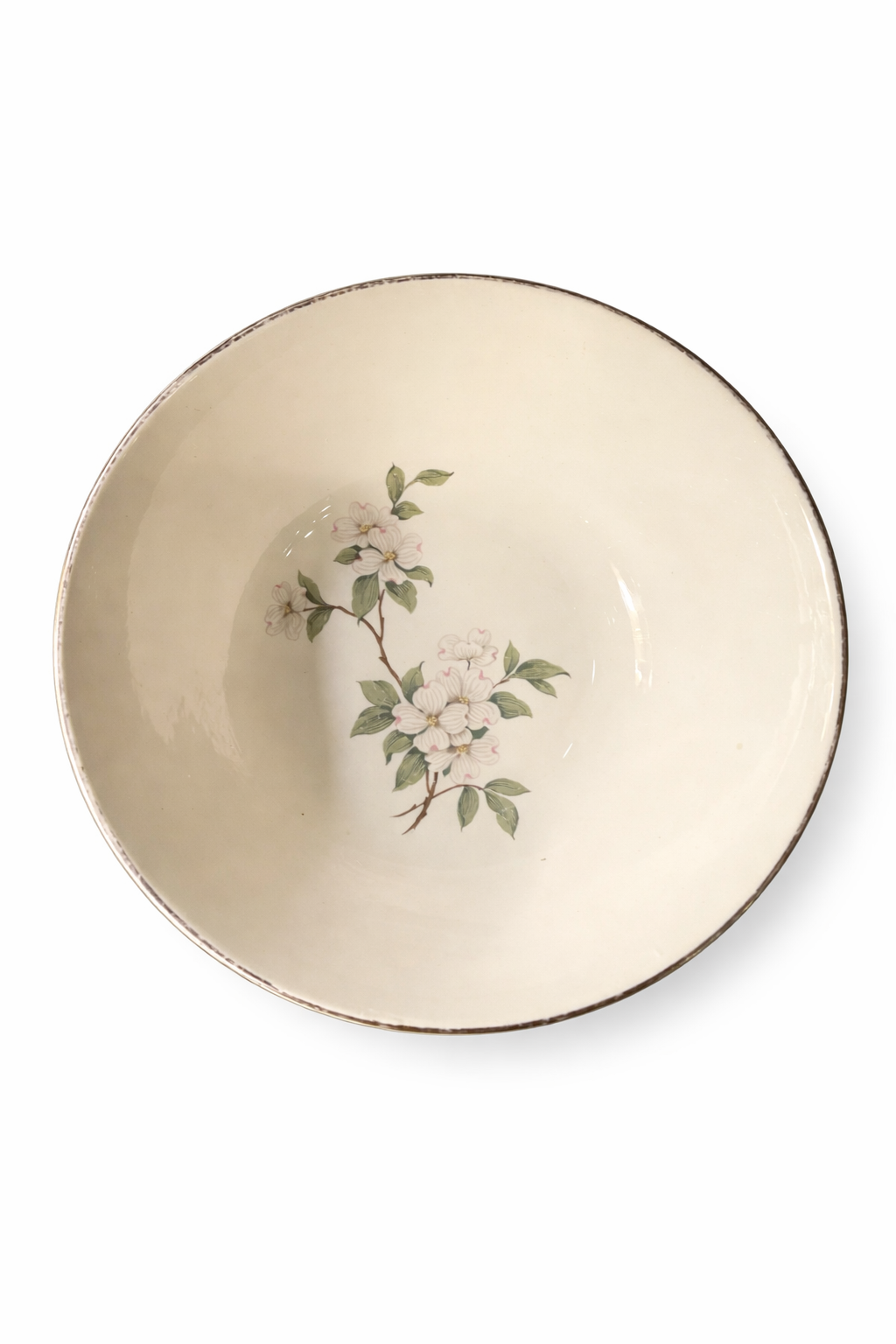 Dogwood Bowl with Silver Trim