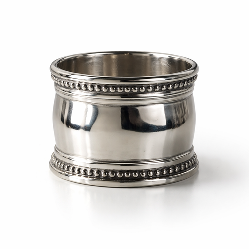 Bombay Silverplate Napkin Rings – Set of Four – Beaded Edge – New in Box