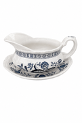 Vintage Enoch Wedgwood “Blue Heritage” Gravy Boat & Underplate Set